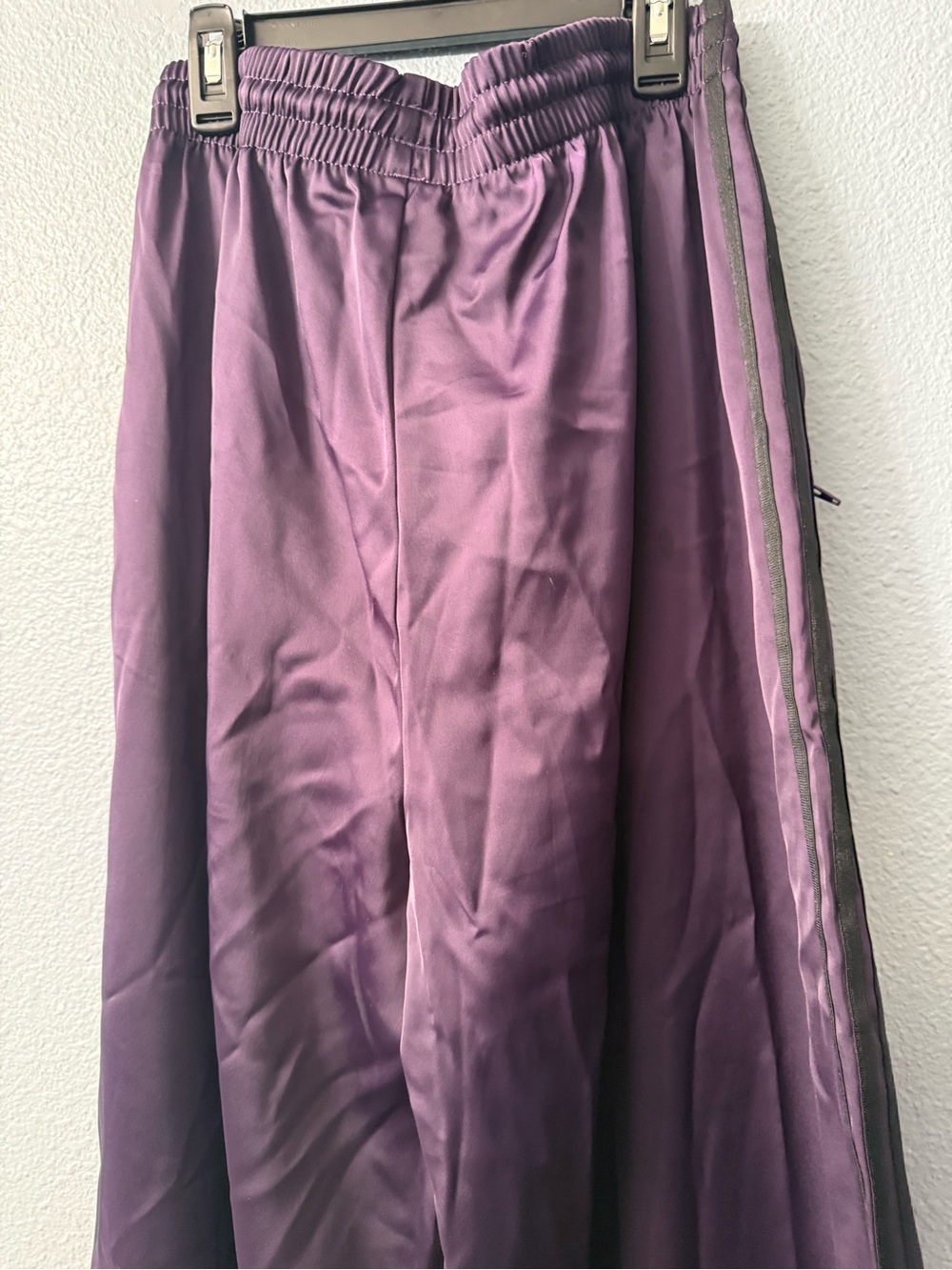 Satin adidas women Purple Track Pants wide leg nwt - Picture 6 of 6